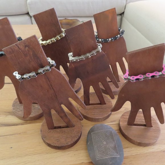 Black Bike Chain Bracelet Handmade Stainless Steel - Picture 7 of 7